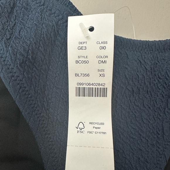 J.Crew Textured Curved-Waist Cheeky Bikini Swim Bottom Size XS Dark Blue - Picture 2 of 6